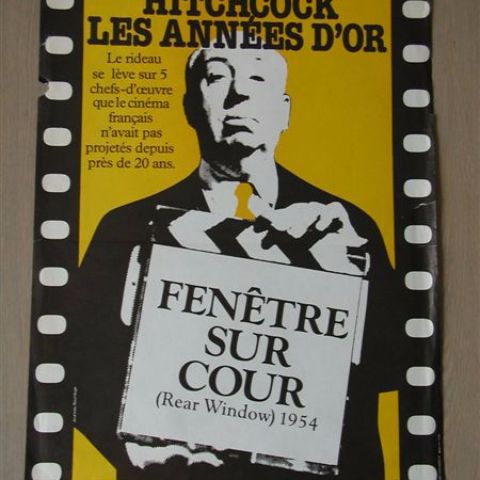 'Hitchock les anees d'or - Fenetre sur cour' (Rear Window) - reissue Belgian affichette